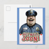 grappig beterschap Officier Briefkaart (Voorkant / Achterkant)