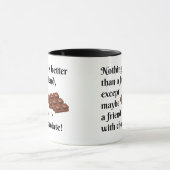 Grappig bevriende vrienden met zwarte chocolade te mok (Midden)