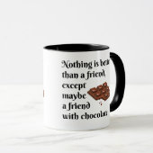 Grappig bevriende vrienden met zwarte chocolade te mok (Voorkant rechts)