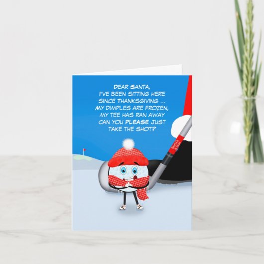 Grappig Bevriezen Golf Ball Kerstmis Kaart (Voorkant)