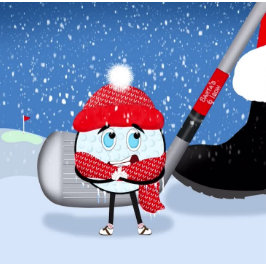 Grappig Bevriezen Golf Ball Kerstmis Kaart