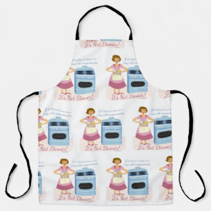 Grappig bevroren diner is avondmaal huisvrouw patr schort