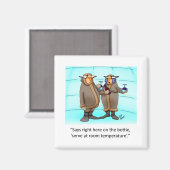 Grappig Bevroren Wijn Cartoon Gift! Magneet (Voorkant / Achterkant)