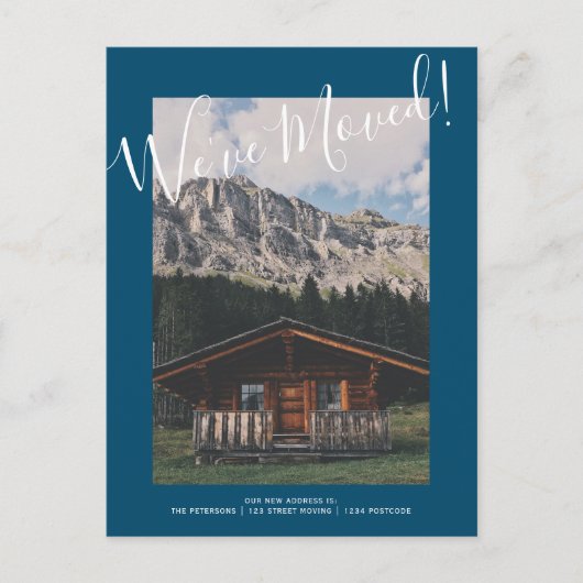 grappig bewegend aankondigblauw Upload je foto Aankondigingskaart (Voorkant)