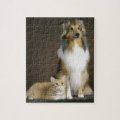 Grappig BFF beste vrienden kitty kat sheltie Legpuzzel (Verticaal)