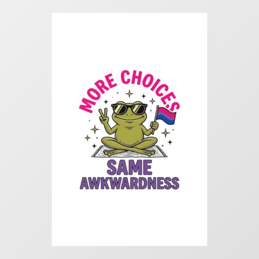 Grappig Bi Kikker Pride T-shirt ontwerp_1 Raamsticker (Vel)