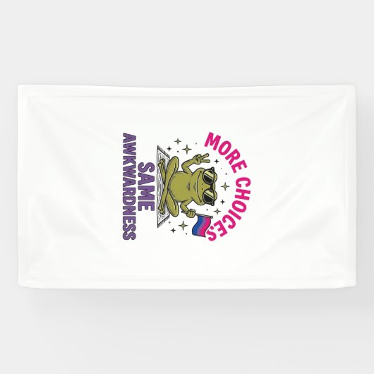 Grappig Bi Kikker Pride T-shirt ontwerp_1 Spandoek (Horizontaal)