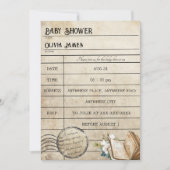 Grappig  bibliotheekkaartenboek baby shower kaart (Voorkant)