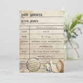 Grappig  bibliotheekkaartenboek baby shower kaart (Staand voorkant)