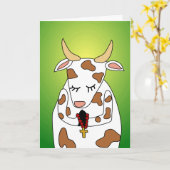 Grappig Bidden Heilige Koe Ouderdom Humor Verjaard Kaart (Gele Bloem)