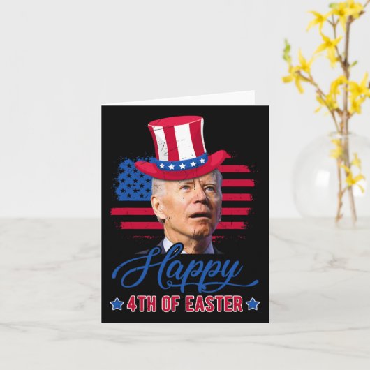 Grappig Biden Dazed Merry 4th van Pasen 4th van ju Kaart (Gele Bloem)