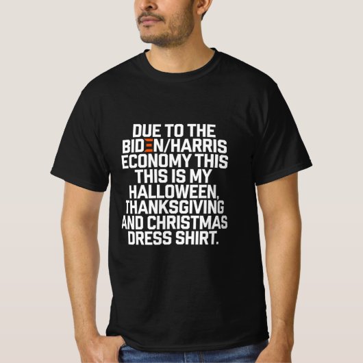 Grappig Biden Harris Economy Kerstmis T-shirt (Voorkant)