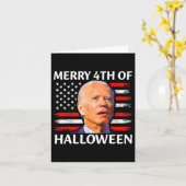 Grappig Biden verward Merry 4th van Halloween Meme Kaart (Gele Bloem)