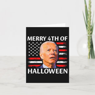 Grappig Biden verward Merry 4th van Halloween Meme Kaart