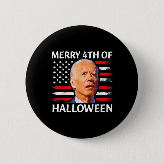 Grappig Biden verward Merry 4th van Halloween Meme Ronde Button 5,7 Cm (Voorkant)