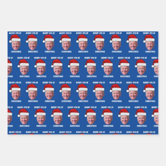 Grappig Biden Verward Vrolijk Gelukkig 4th van Jul Inpakpapier Vel (Voorkant 3)