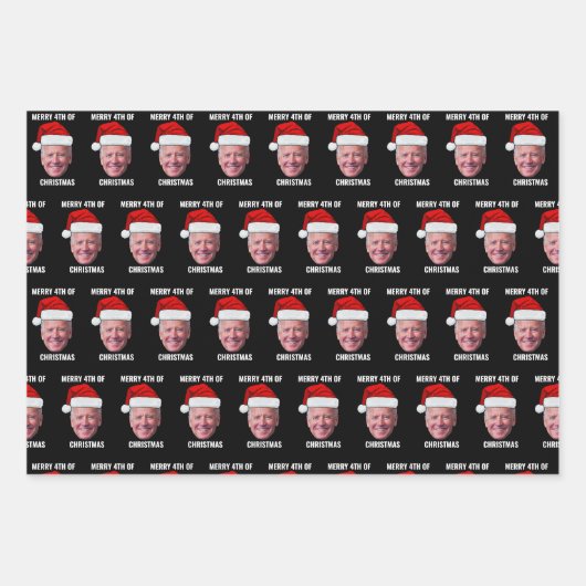 Grappig Biden Verward Vrolijk Gelukkig 4th van Jul Inpakpapier Vel (Voorkant 2)