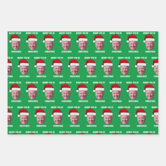 Grappig Biden Verward Vrolijk Gelukkig 4th van Jul Inpakpapier Vel (Voorkant)