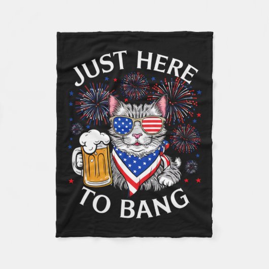 Grappig bier 4 juli kat liefhebber gewoon hier om fleece deken (Voorkant)