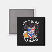 Grappig bier 4 juli kat liefhebber gewoon hier om  magneet (Voorkant / Achterkant)