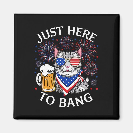 Grappig bier 4 juli kat liefhebber gewoon hier om  magneet (Voorkant)