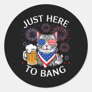 Grappig bier 4 juli kat liefhebber gewoon hier om ronde sticker