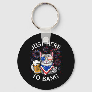 Grappig bier 4 juli kat liefhebber gewoon hier om sleutelhanger