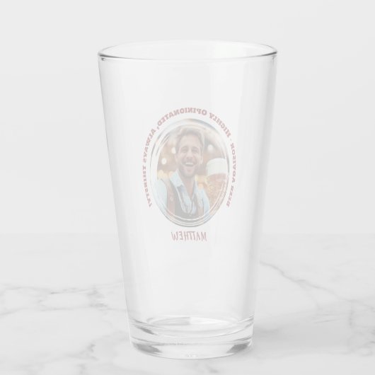 Grappig Bier Adviseur Custom Photo Glass Cup Glas (Achterkant)