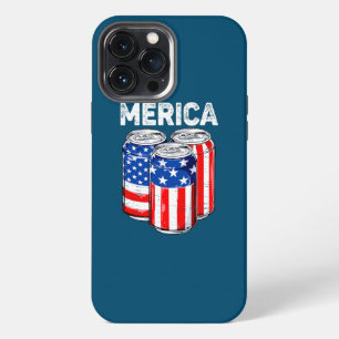 Grappig Bier Amerikaanse Vlag USA 4 juli Drinken iPhone 13 Pro Max Hoesje