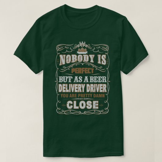 Grappig bier bezorgen chauffeur t-shirt (Design voorkant)