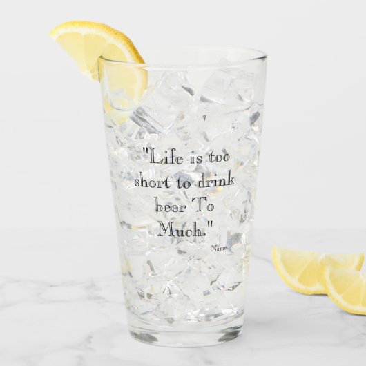Grappig bier citaat glas (Voorkant ijs)