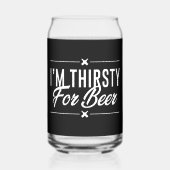 Grappig bier dorstig woord kunst blikvorm glas (Voorkant)