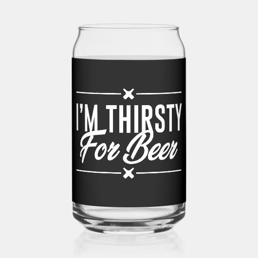 Grappig bier dorstig woord kunst blikvorm glas (Voorkant)