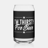 Grappig bier dorstig woord kunst blikvorm glas (Achterkant)