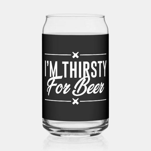 Grappig bier dorstig woord kunst blikvorm glas (Achterkant)