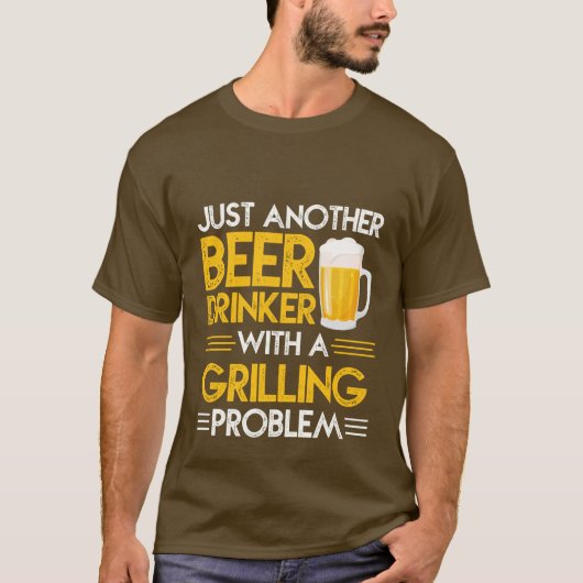 grappig bier drink grillen woord kunst t-shirt (Voorkant)