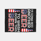 Grappig bier drinken Usa vlag 4 juli  Fleece Deken (Voorkant (Horizontaal))