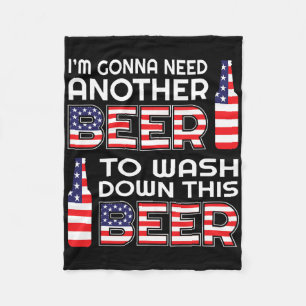 Grappig bier drinken Usa vlag 4 juli Fleece Deken