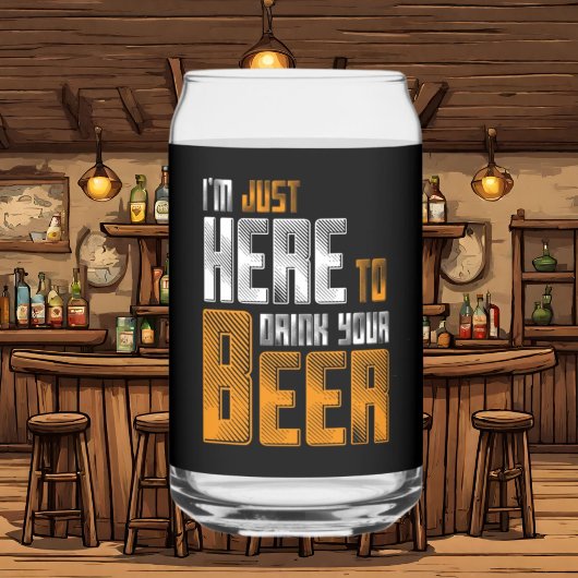 Grappig bier drinken woordkunst blikvorm glas