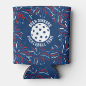 Grappig bier drinker patriottisch pickleball parti blikjeskoeler (Voorkant)