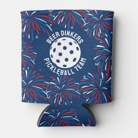 Grappig bier drinker patriottisch pickleball parti blikjeskoeler (Voorkant)