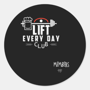 Grappig bier gewichtheffen bodybuilding powerlifti ronde sticker