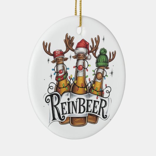Grappig Bier Keramisch Ornament (Rechts)