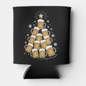 Grappig Bier Kerstboom Vakantie Drinken Blikjeskoeler (Voorkant)