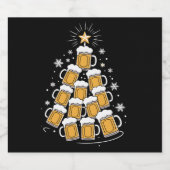 Grappig Bier Kerstboom Vakantie Drinken Etiket (Enkel label)