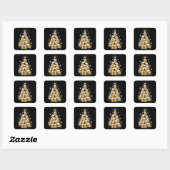 Grappig Bier Kerstboom Vakantie Drinken Vierkante Sticker (Vel)