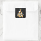 Grappig Bier Kerstboom Vakantie Drinken Vierkante Sticker (Tas)