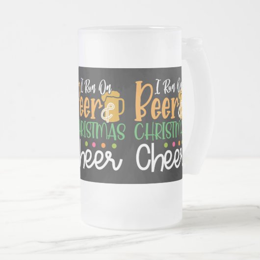 grappig bier Kerstmis juichen Matglas Bierpul (Voorkant rechts)