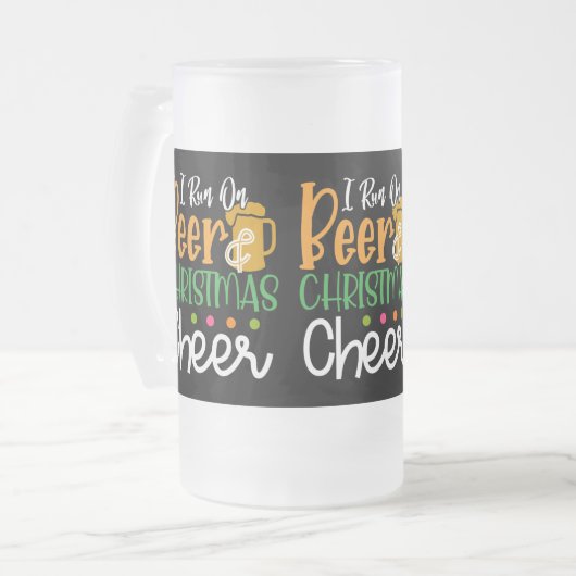 grappig bier Kerstmis juichen Matglas Bierpul (Voorkant links)