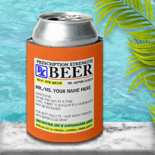 Grappig bier met receptsterkte blikjeskoeler
